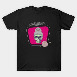 Knitting gangster skull T-Shirt